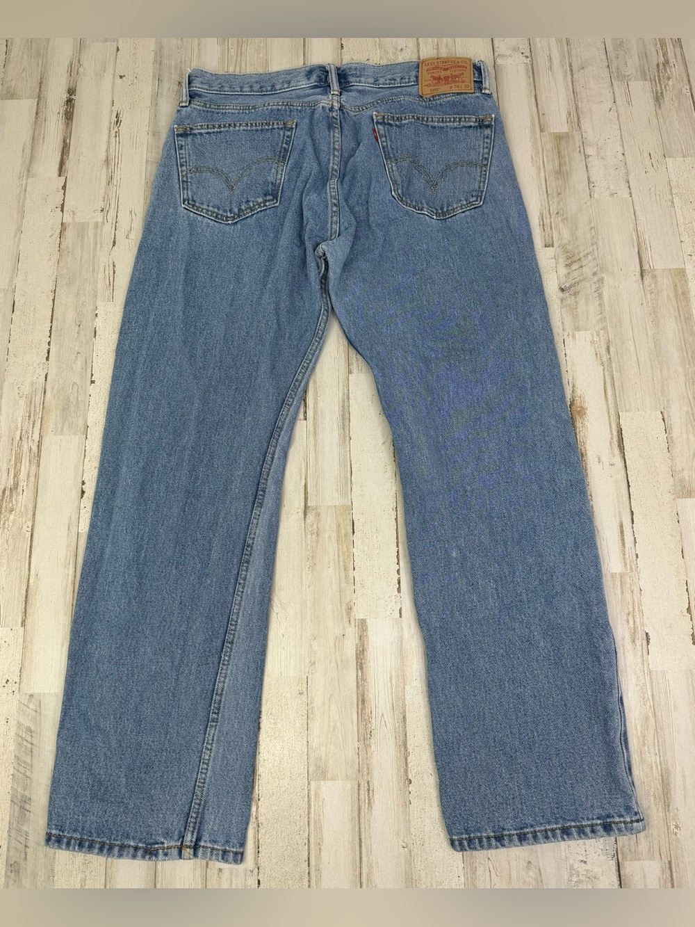 Vintage Levis 505 Pants Jeans Men 36x31 Denim Stretch Blue Straight - Picture 12 of 14